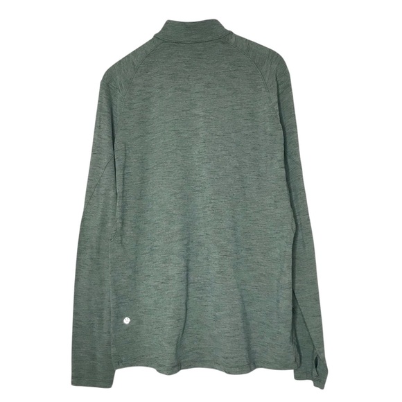 Lululemon Surge Warm 1/2 Zip Green Heather Training Workout Running Men's Large - Picture 6 of 11